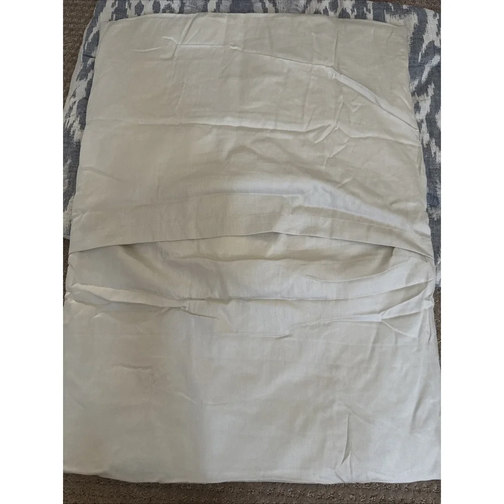 Pottery Barn Ikat Jacquard Comforter Pillow Sham Standard Blue Multi NWOT-2